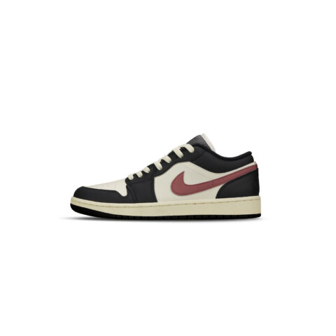 Jordan Air Jordan 1 Abrasion Resistant Low top Vintage Basketball Shoes Women’s Beige Black Red