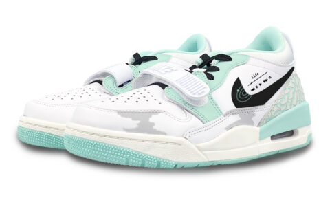 Jordan Legacy Slip Resistant Abrasion Resistant Low top Vintage Basketball Shoes Women’s White Green Gray