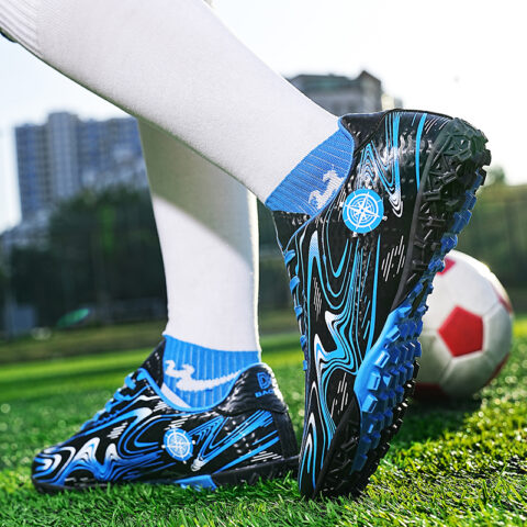 BIANSULONG FG Rubber Long Studs TF Rubber Broken Studs Cushioning Slip Resistant Abrasion Resistant Soccer Shoes Unisex