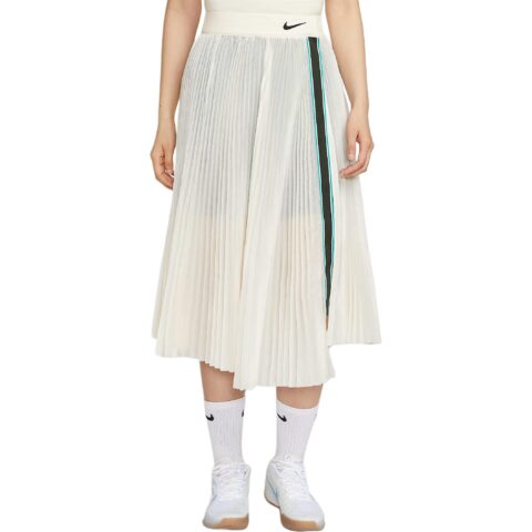 Nike Court Slam SS25 Casual Long Skirt Women's Light Ivory White/Black