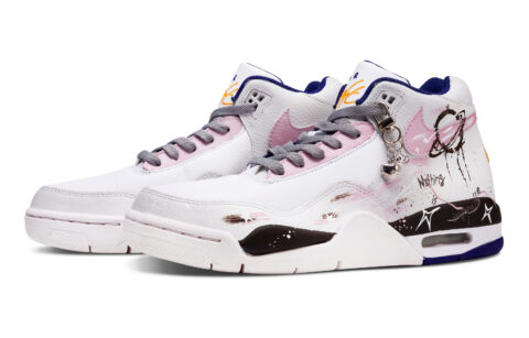 Nike Flight Legacy Steam Planet Slip Resistant Abrasion Resistant Mid top Vintage Basketball Shoes Men’s White Pink