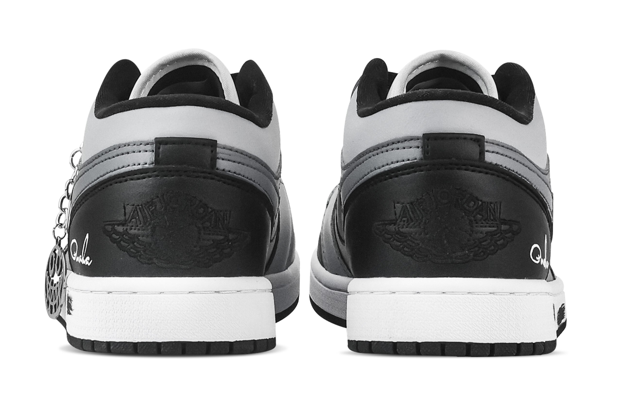 Jordan Air Jordan 1 Silence Low top Vintage Basketball Shoes Unisex Black White Gray