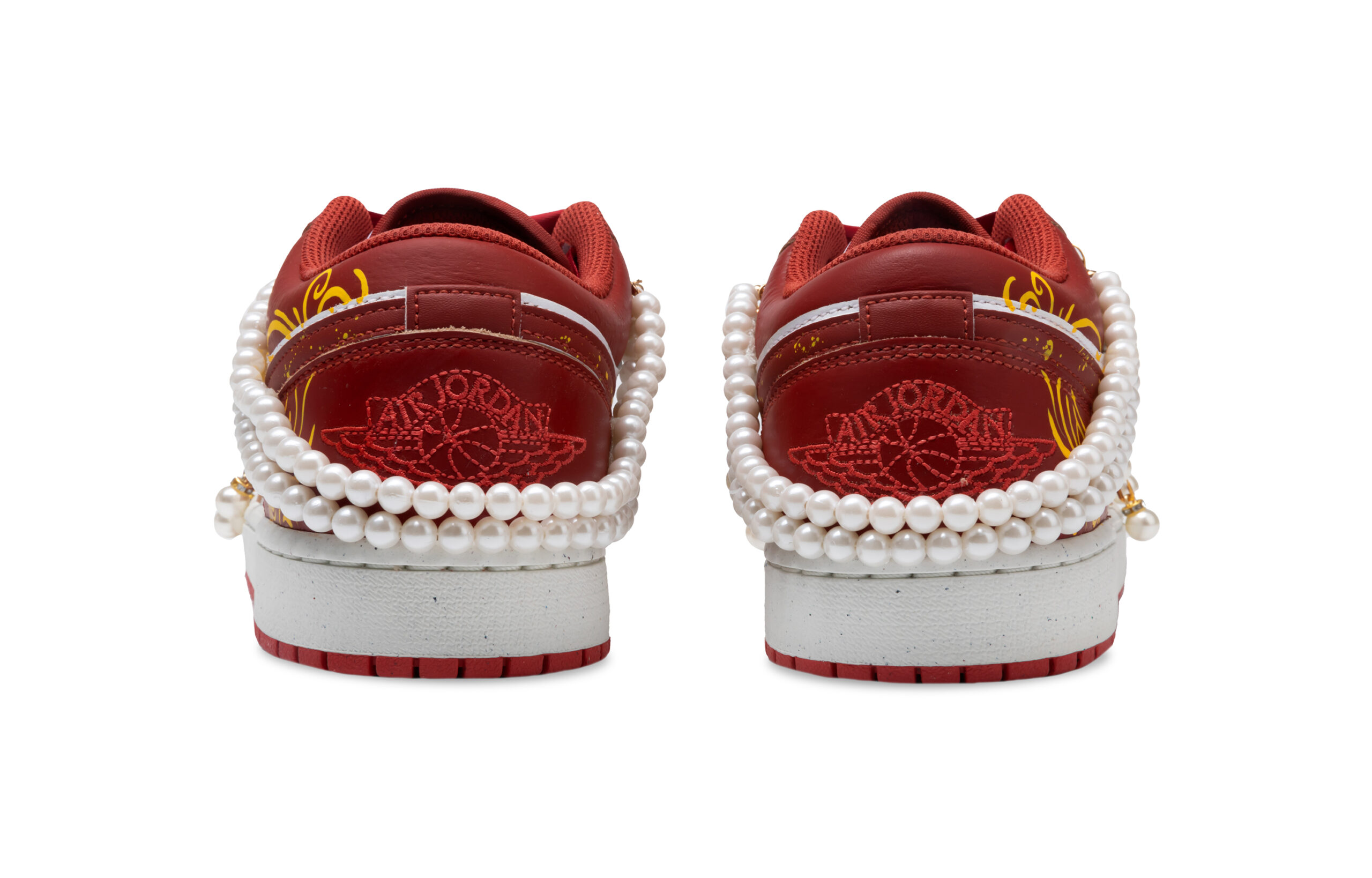 Jordan Air Jordan 1 Cushioning Slip Resistant Abrasion Resistant Low top Vintage Basketball Shoes Unisex Burgundy