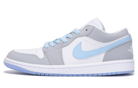 Jordan Air Jordan 1 Slip Resistant Abrasion Resistant Low top Vintage Basketball Shoes Women’s Light Gray