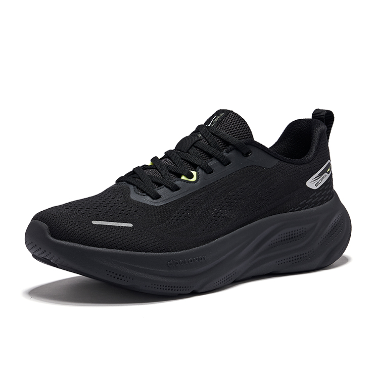 Erke Cloud Steps Cushioning Breathable Rebound Low top Casual Running Shoes Men’s Black