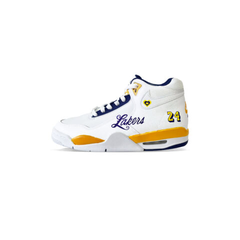 Nike Flight Legacy Cushioning Slip Resistant Mid top Vintage Basketball Shoes Men’s Purple Gold