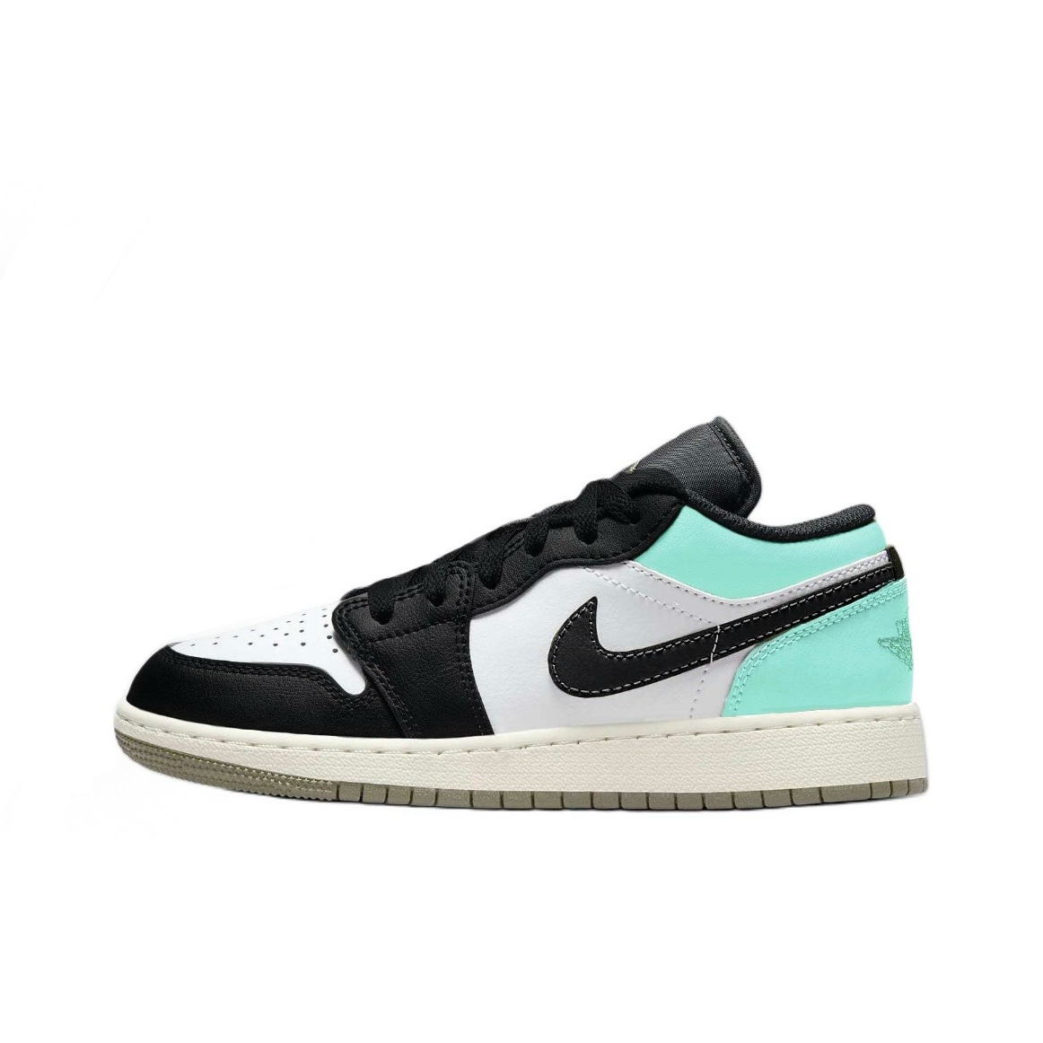 Jordan Air Jordan 1 Mini Hook 3 Leather Abrasion Resistant Low top Vintage Basketball Shoes Unisex Cyan