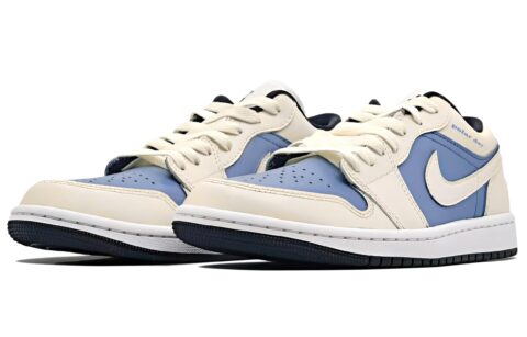 Jordan Air Jordan 1 Panda, Arctic Night Abrasion Resistant Low top Vintage Basketball Shoes Unisex Ecru