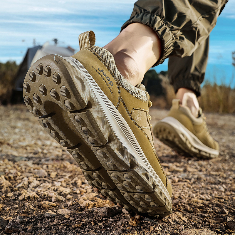 Jeep Cow Split Leather Low top Hiking Shoes Unisex