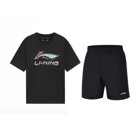 Li Ning Athleisure Set Unisex Black+Black