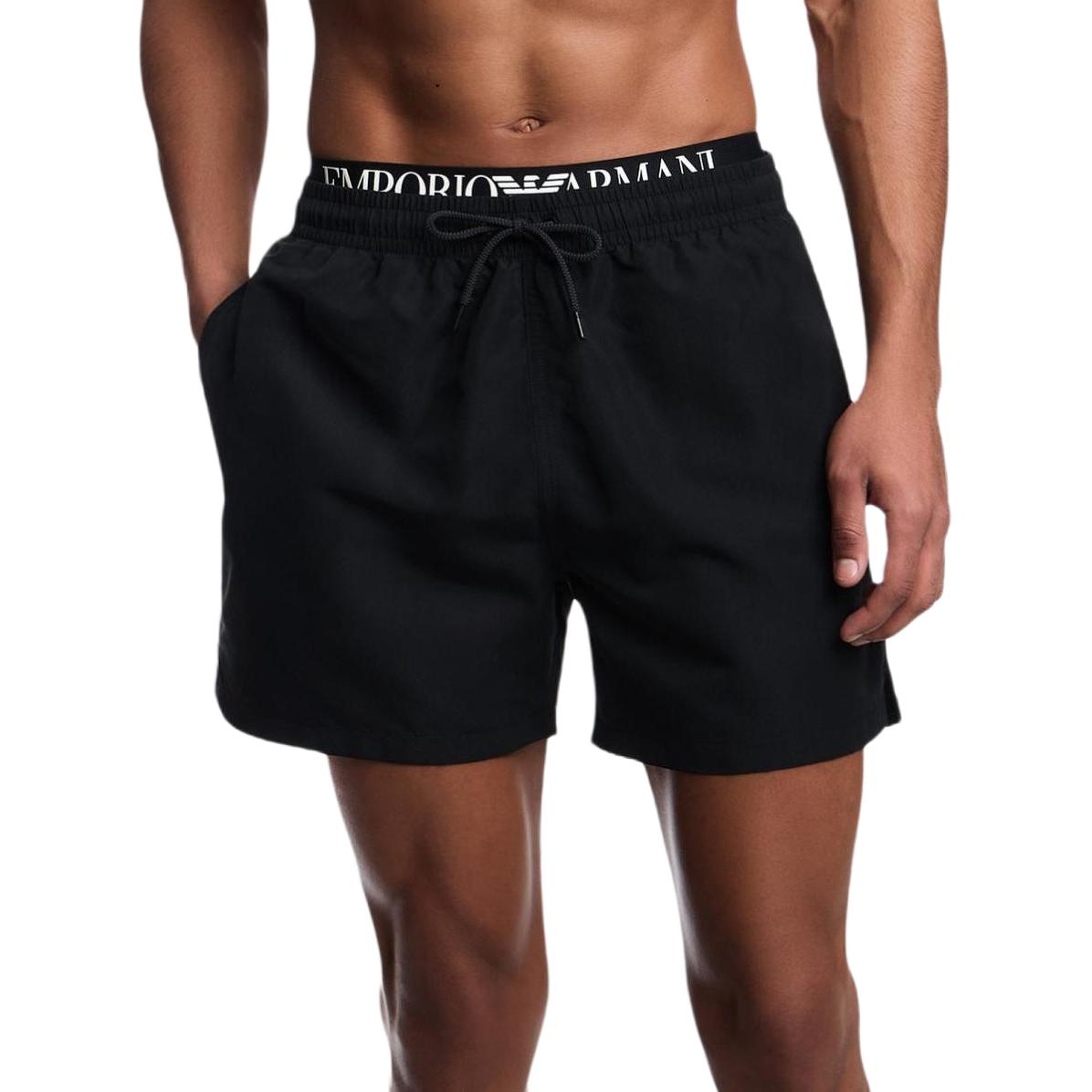 EMPORIO ARMANI Asv Logoband Recycled Fabric Swim Shorts