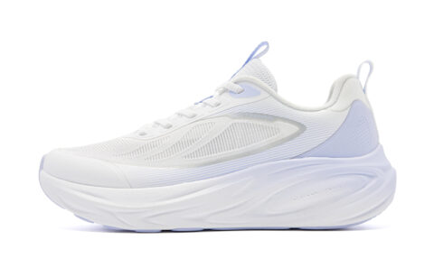 QIAODAN Cushioning Slip Resistant Abrasion Resistant Low top Casual Running Shoes Women’s White Purple