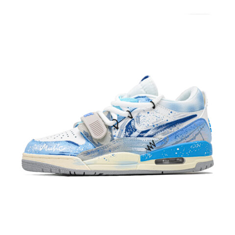 Jordan Legacy 312 Sea Tide Navigation Synthetic Leather Cushioning, Wear Resistant Low top Vintage Basketball Shoes