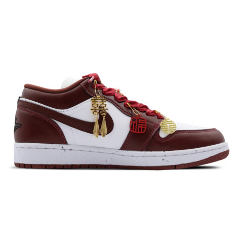 Jordan Air Jordan 1 Starry Sky Love Leather Lightweight Low top Vintage Basketball Shoes Unisex Red White