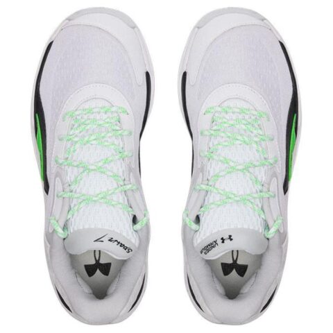 Under Armour Slip Resistant Abrasion Resistant Mid top Basketball Shoes Unisex White Black Green