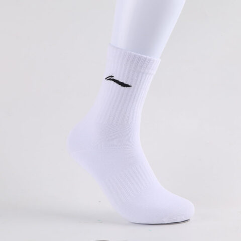 Li Ning Crew Socks Unisex Black White Gray
