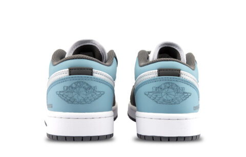 Jordan Air Jordan 1 Cow Leather Trendy Cushioning, Wear Resistant Low top Vintage Basketball Shoes Unisex Steel Blue