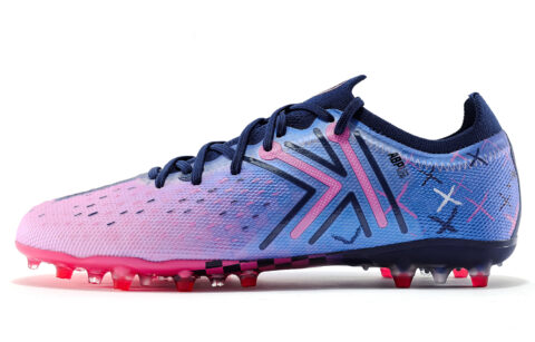 KELME Quick Spark 5.0 MG Multi Ground Artificial Turf Fabric Cushioning Support Soccer Shoes Men’s Dark Blue Neon Pink