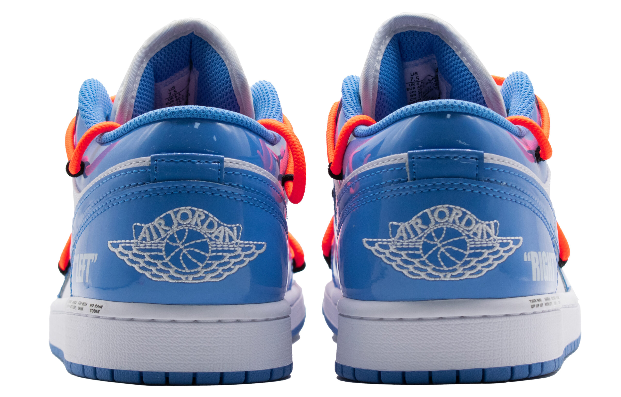 Jordan 1 Instruction BBL Low top Vintage Basketball Shoes Unisex Blue White Orange