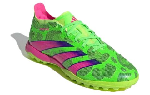 Adidas PREDATOR LEAGUE TF Turf Cushioning Abrasion Resistant Breathable Soccer Shoes Unisex Green Purple