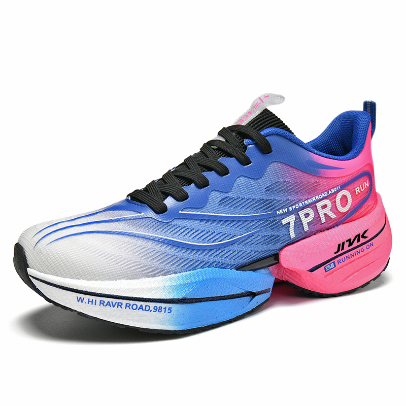 JINLAIKE Fabric Cushioning Slip Resistant Abrasion Resistant Low top Nylon TPU Sheet Running Shoes Unisex Blue