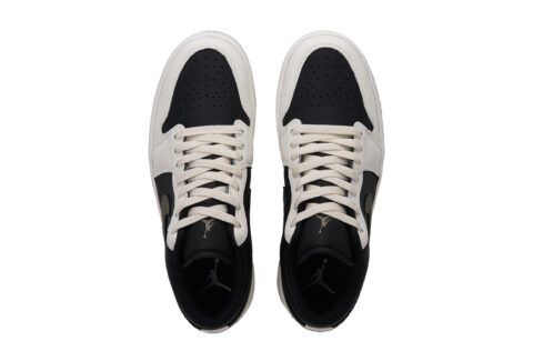 Jordan Air Jordan 1 Slip Resistant Abrasion Resistant Low top Vintage Basketball Shoes Unisex Black White Green