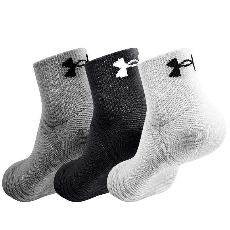 Under Armour Black White Gray Combo Unisex 3/6 Double