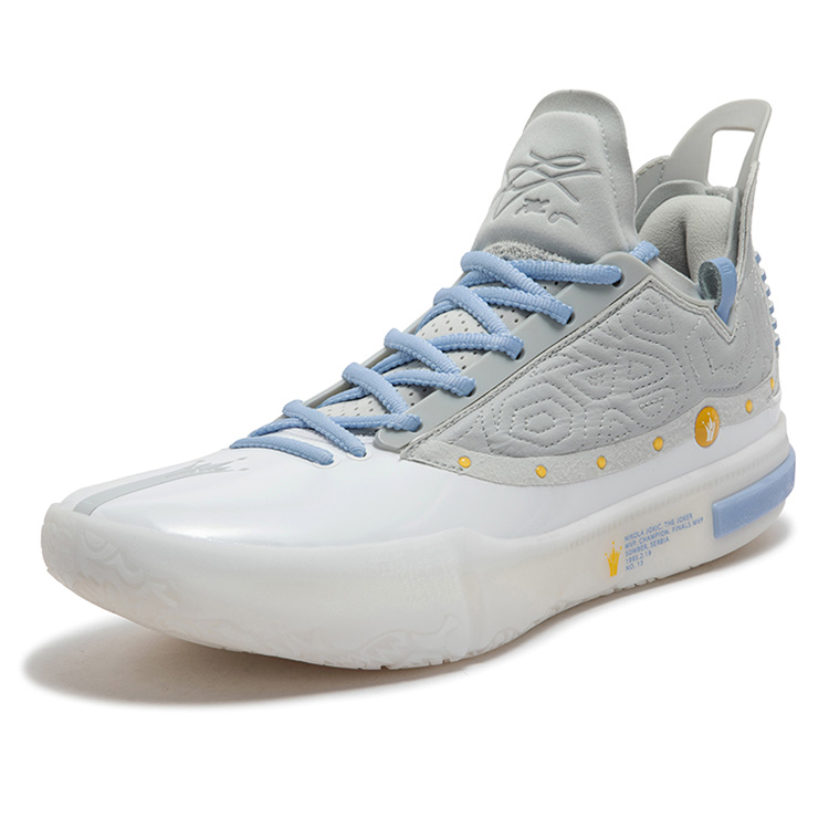 361° Joker 1 GT Cushioning Slip Resistant Abrasion Resistant Low top Basketball Shoes Men’s White Gray