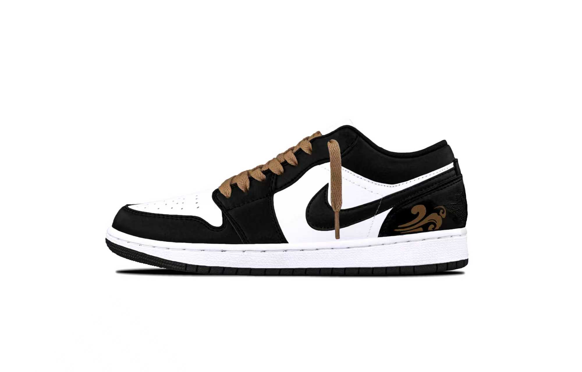 Jordan Air Jordan 1 Ink Brown Cloud Cushioning, Wear Resistant Low top Vintage Basketball Shoes Unisex
