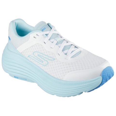 Skechers Zongyun Cushioning Abrasion Resistant Breathable Height Increasing Running Shoes Women’s White Blue