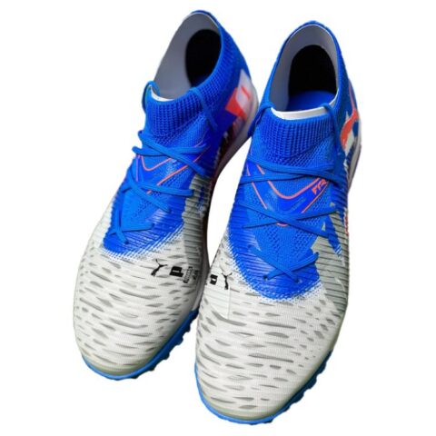 PUMA FUTURE 8 MATCH MG Multi Ground Abrasion Resistant Soccer Shoes Unisex Blue White