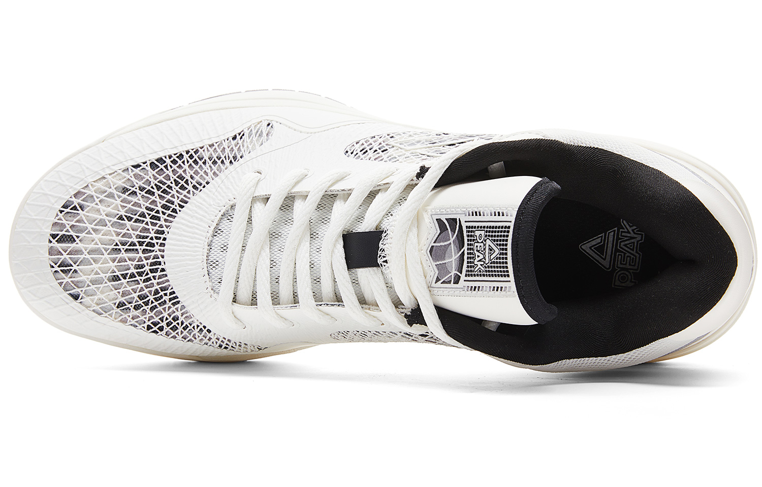 PEAK Slip Resistant, Abrasion Resistant, Rebound Mid top Basketball Shoes Men’s White Gray Black