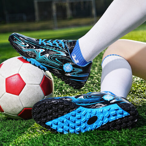 BIANSULONG FG Rubber Long Studs TF Rubber Broken Studs Cushioning Slip Resistant Abrasion Resistant Soccer Shoes Unisex