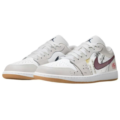Jordan Air Jordan 1 Vintage Basketball Shoes Unisex Low Top White/Gray