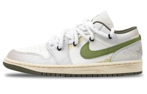 Jordan Air Jordan 1 Yunye Abrasion Resistant Low top Vintage Basketball Shoes Women’s White Gray