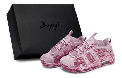 Nike Air More Uptempo Vintage Basketball Shoes Unisex Low Top Pink