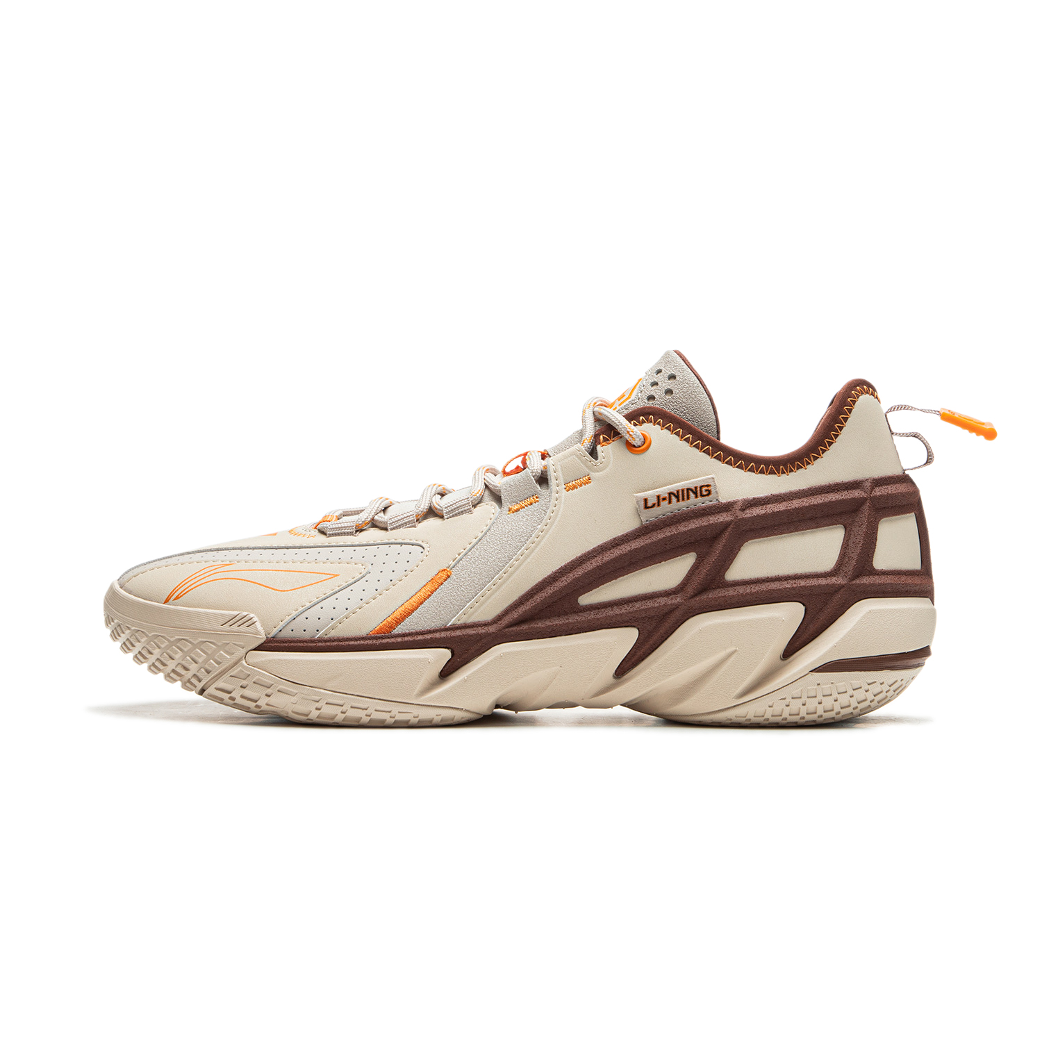 Li Ning BadFive 4.5 Cushioning Slip Resistant Abrasion Resistant Low top Basketball Shoes Men’s Beige Coffee