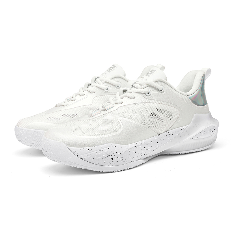 IVERSON Slip Resistant, Abrasion Resistant, Breathable Low top Basketball Shoes Unisex Moon White Silver