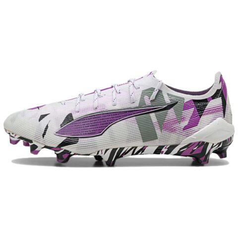 PUMA ULTRA 5 ULTIMATE FG Firm Ground Abrasion Resistant Soccer Shoes Men’s Gray White