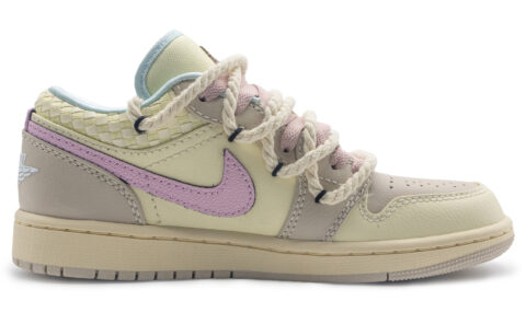 Jordan Air Jordan 1 Abrasion Resistant Low top Vintage Basketball Shoes Women’s Beige Pink