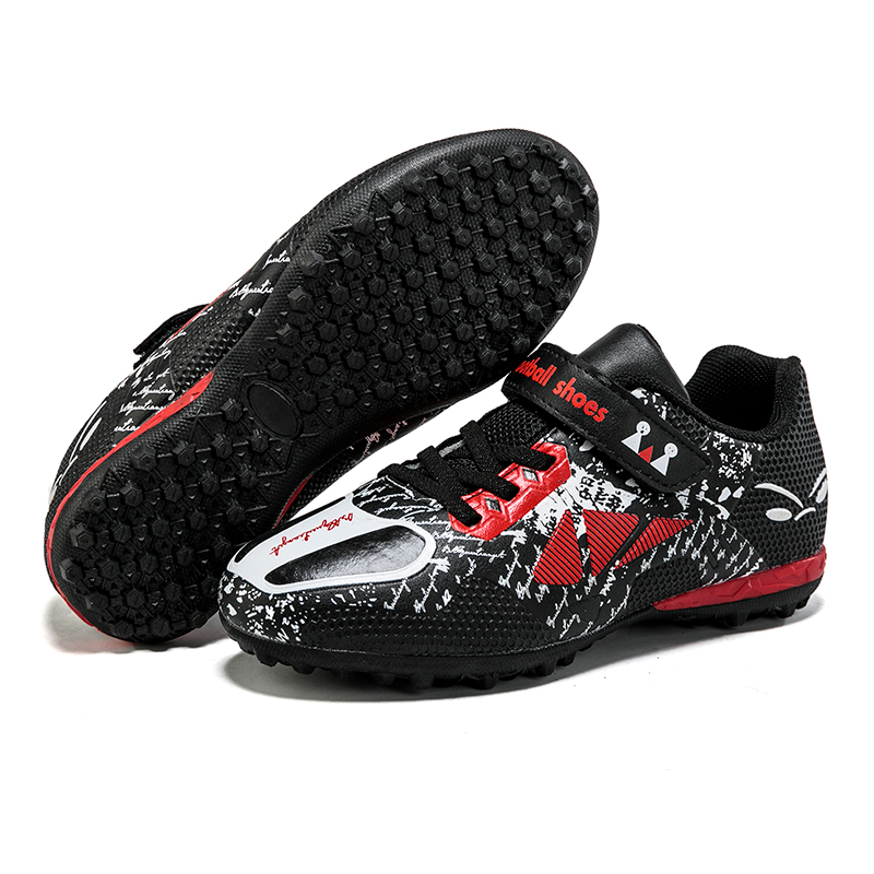 BIANSULONG Soccer Shoes Unisex Low Top Black Red