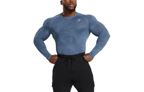 GYMSHARK Fitness Clothing Men’s Blue Moderate Straight Fit