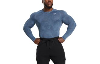GYMSHARK Fitness Clothing Men's Blue Moderate Straight Fit