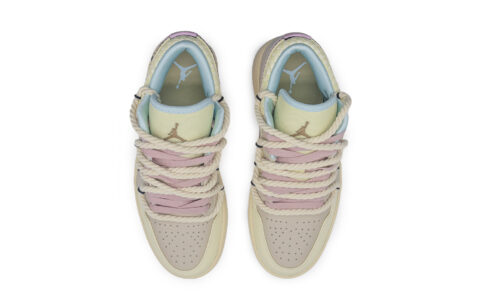 Jordan Air Jordan 1 Abrasion Resistant Low top Vintage Basketball Shoes Women’s Beige Pink