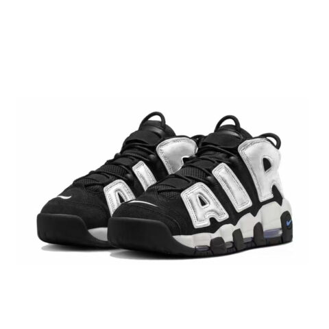 Nike Air More Uptempo Moonlight Dance Abrasion Resistant Mid top Vintage Basketball Shoes Men’s Black Silver