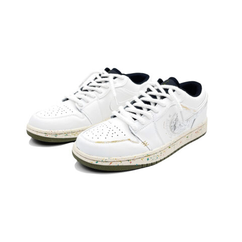 Jordan Air Jordan 1 Silver Birch, Hedgehog Manufacturing Low top Vintage Basketball Shoes Men’s Silver White