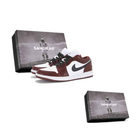 Jordan Air Jordan 1 Slip Resistant Abrasion Resistant Low top Vintage Basketball Shoes Unisex Red Black