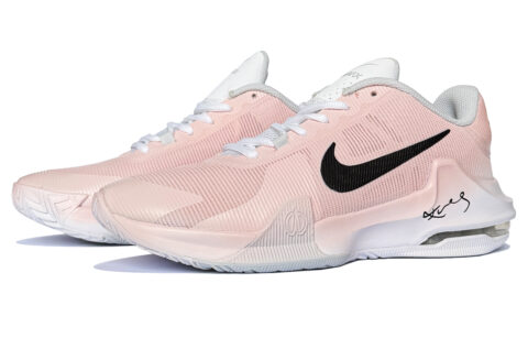 Nike Air Max Impact 4 Lunar Post, Dreamy Collaboration Breathable Mid top Basketball Shoes Men’s Pink White