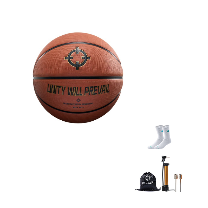 RIGORER Rubber Basketball Slip Resistant Abrasion Resistant Brown Size 76, Size 5, Size Training Competition Unisex