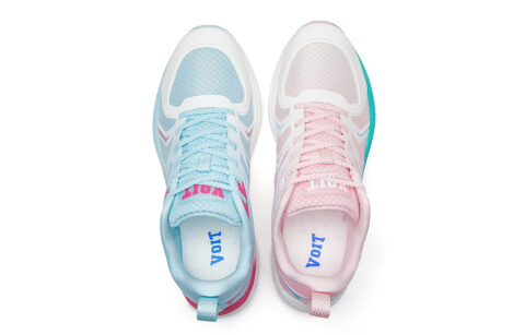 VOIT Running Shoes Unisex Low Top Left Blue Right Pink Mismatched